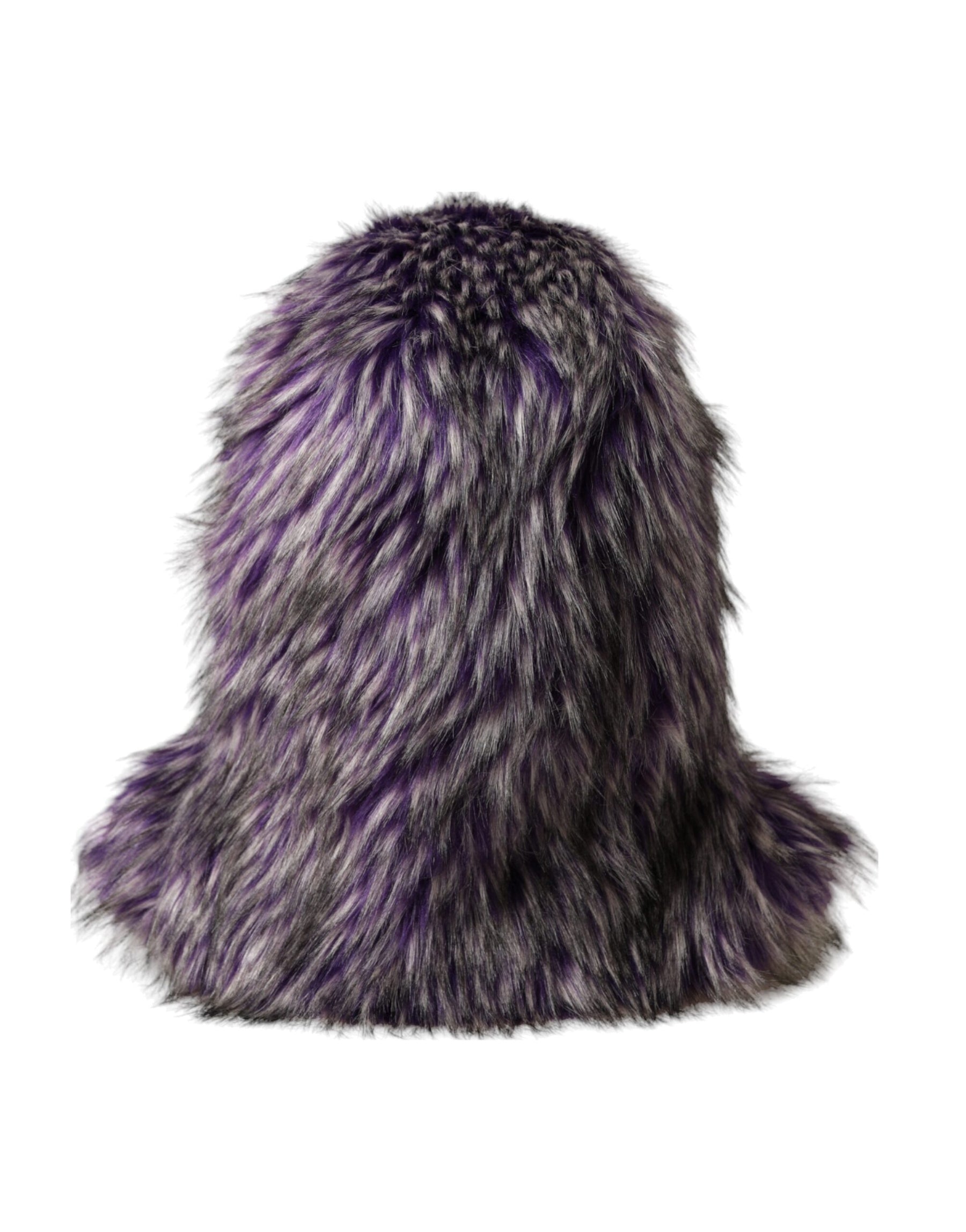 Dolce & Gabbana Purple Faux Fur Whole Head Wrap Hat | Regal Royce