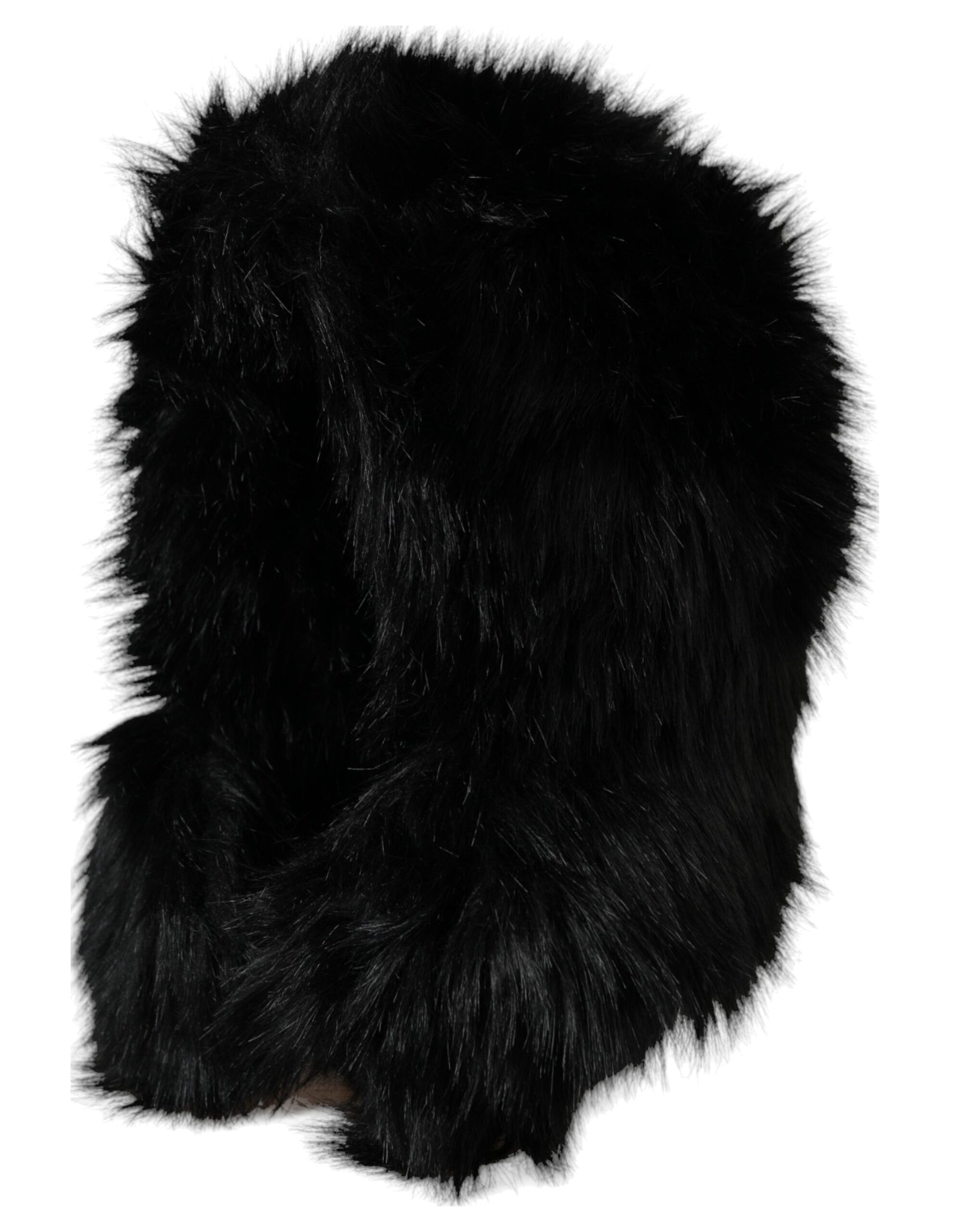 Dolce & Gabbana Black Faux Fur Whole Head Wrap Hat | Regal Royce