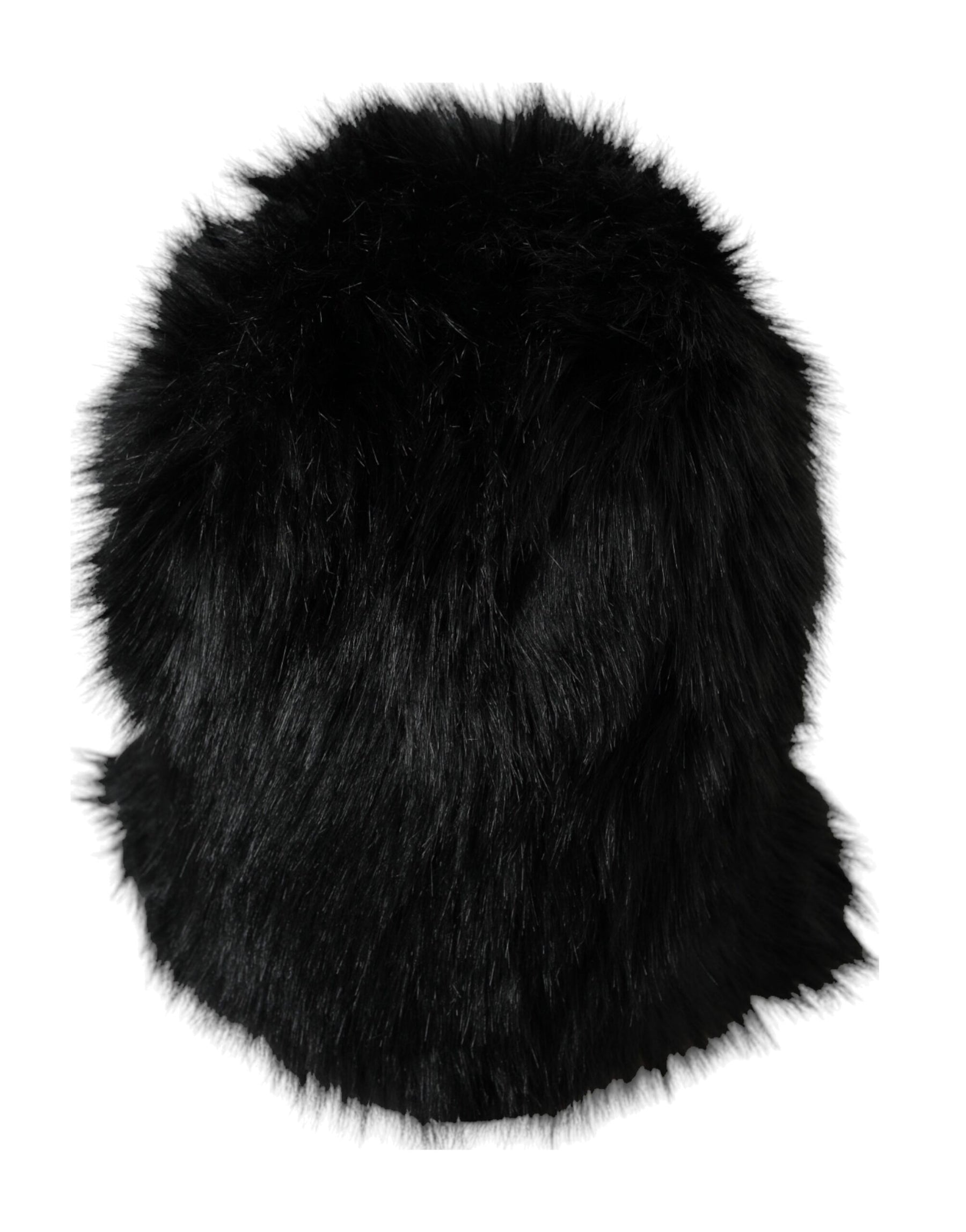Dolce & Gabbana Black Faux Fur Whole Head Wrap Hat | Regal Royce