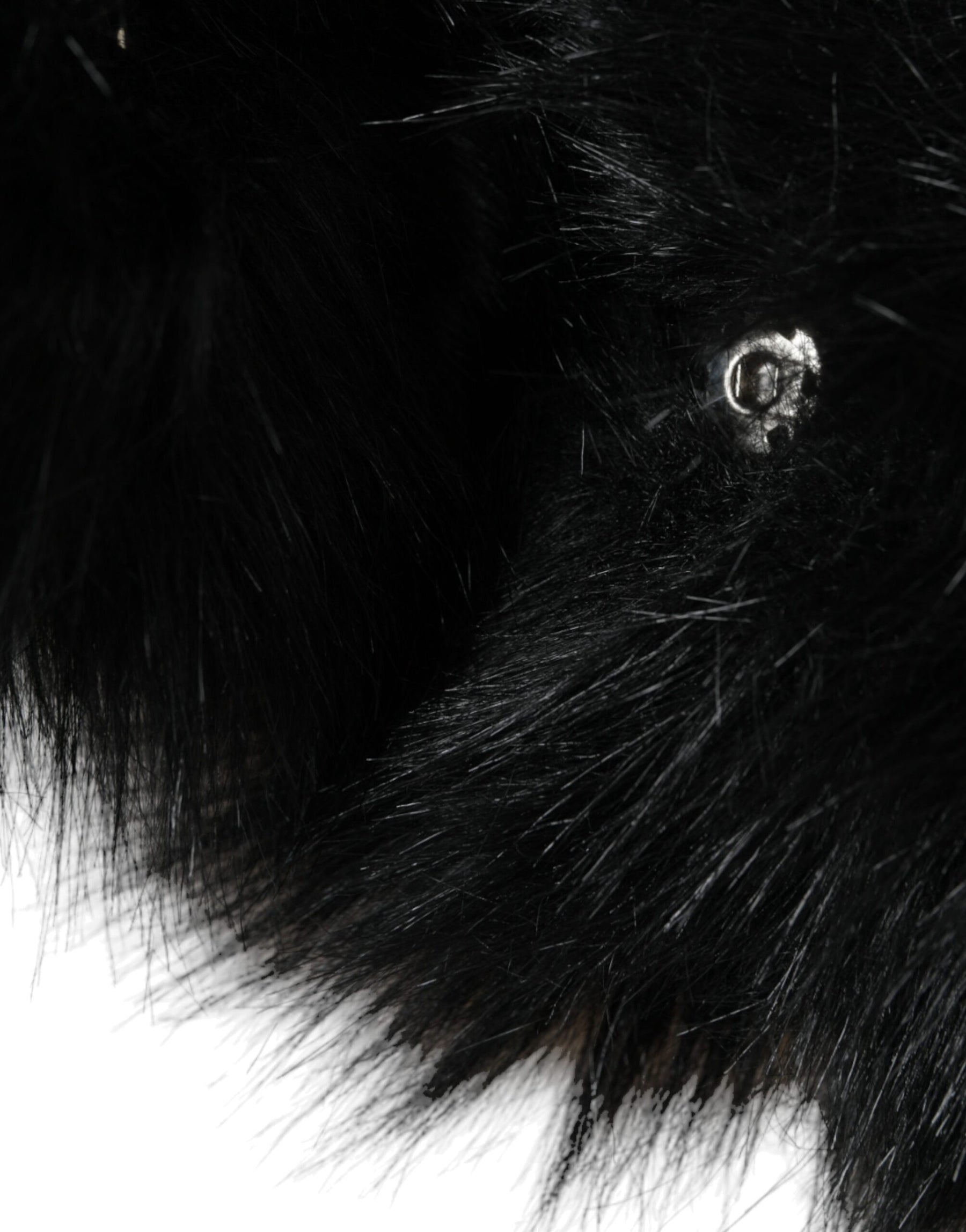Dolce & Gabbana Black Faux Fur Whole Head Wrap Hat | Regal Royce