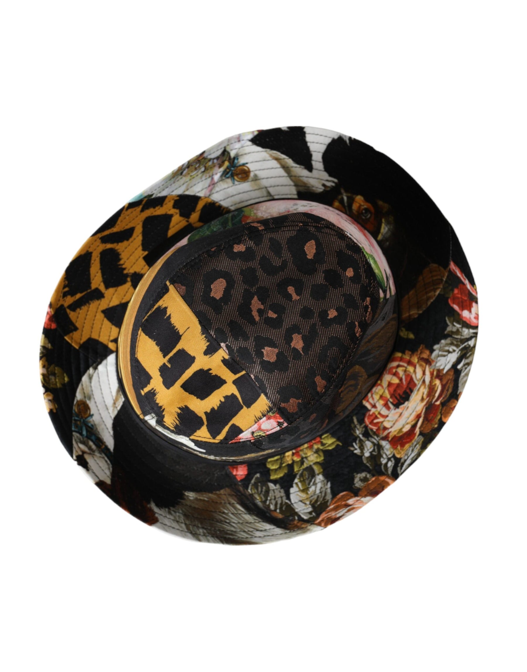 Dolce & Gabbana Multicolor Patchwork Women Fedora Wide Brim Hat | Regal Royce