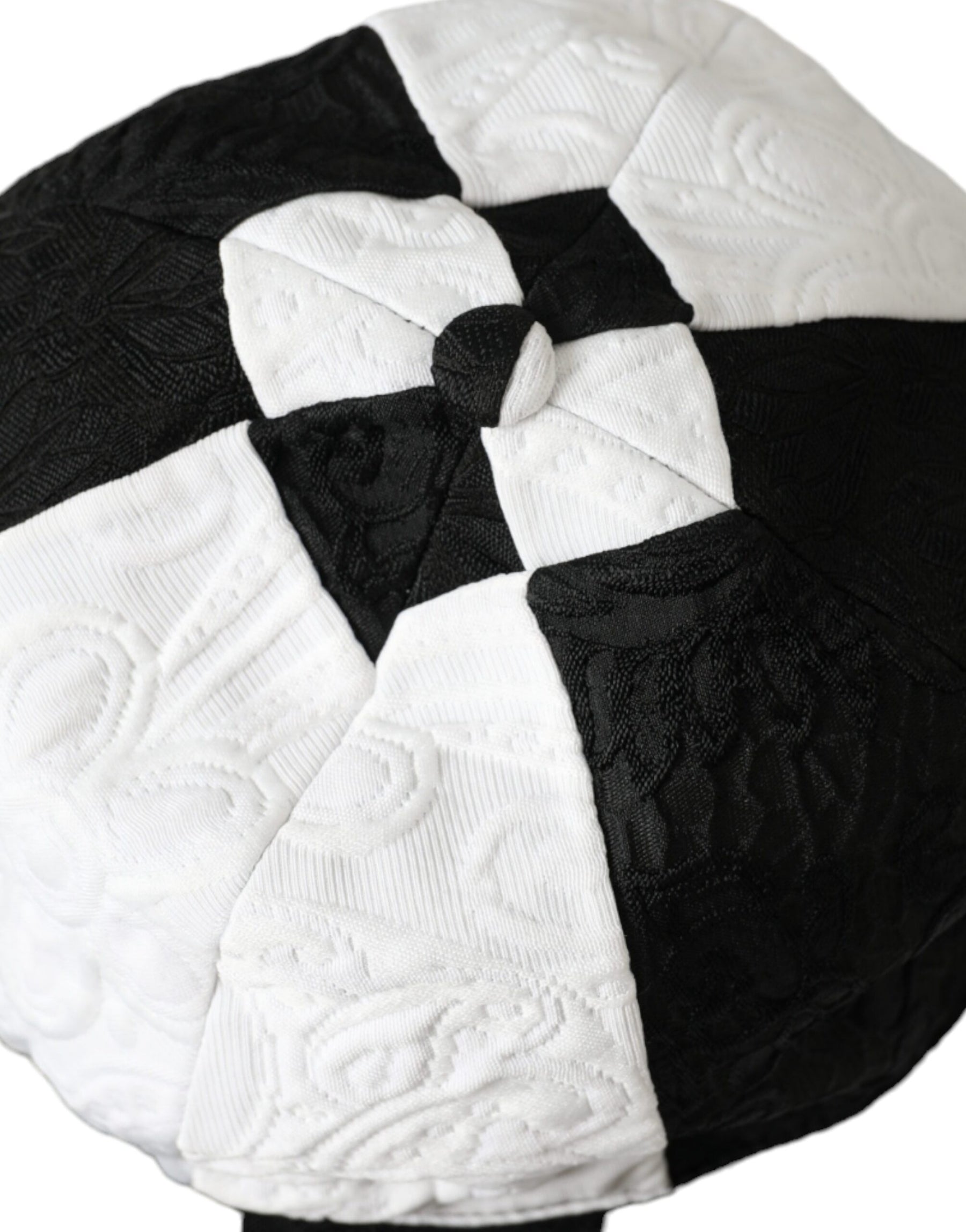 Dolce & Gabbana Black White Checkered Wide Brim Floppy Hat | Regal Royce
