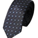 Dolce & Gabbana Black Blue Polka Dot Silk Adjustable Men Tie | Regal Royce