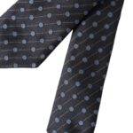 Dolce & Gabbana Black Blue Polka Dot Silk Adjustable Men Tie | Regal Royce