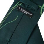 Dolce & Gabbana Green Printed 100% Silk Adjustable Men Tie | Regal Royce