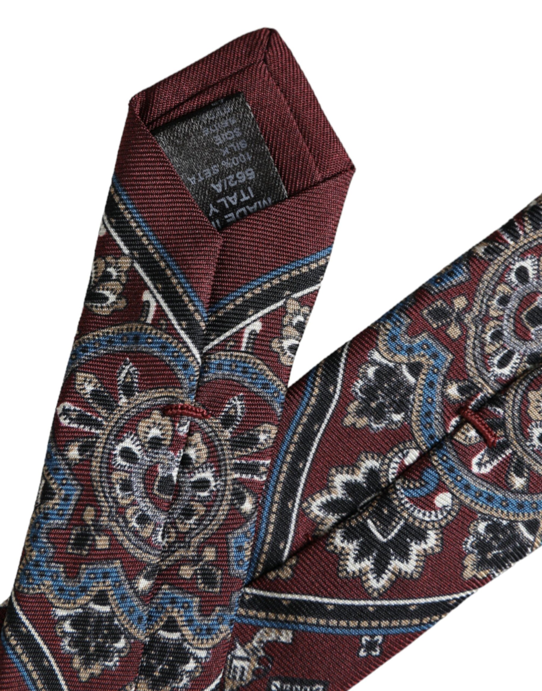Dolce & Gabbana Bordeaux Printed 100% Silk Adjustable Men Tie | Regal Royce