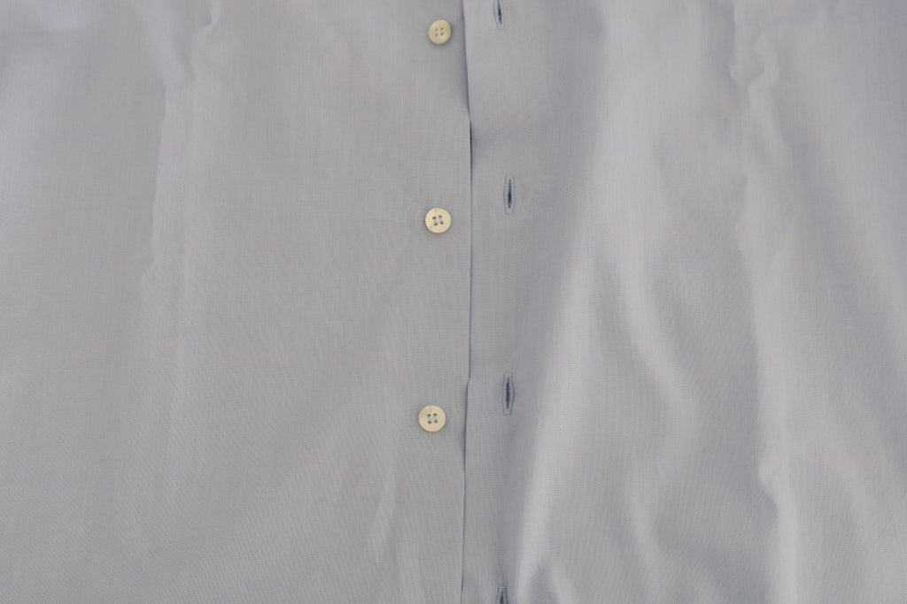 Cavalli Light Blue Cotton Slim Fit Dress Shirt