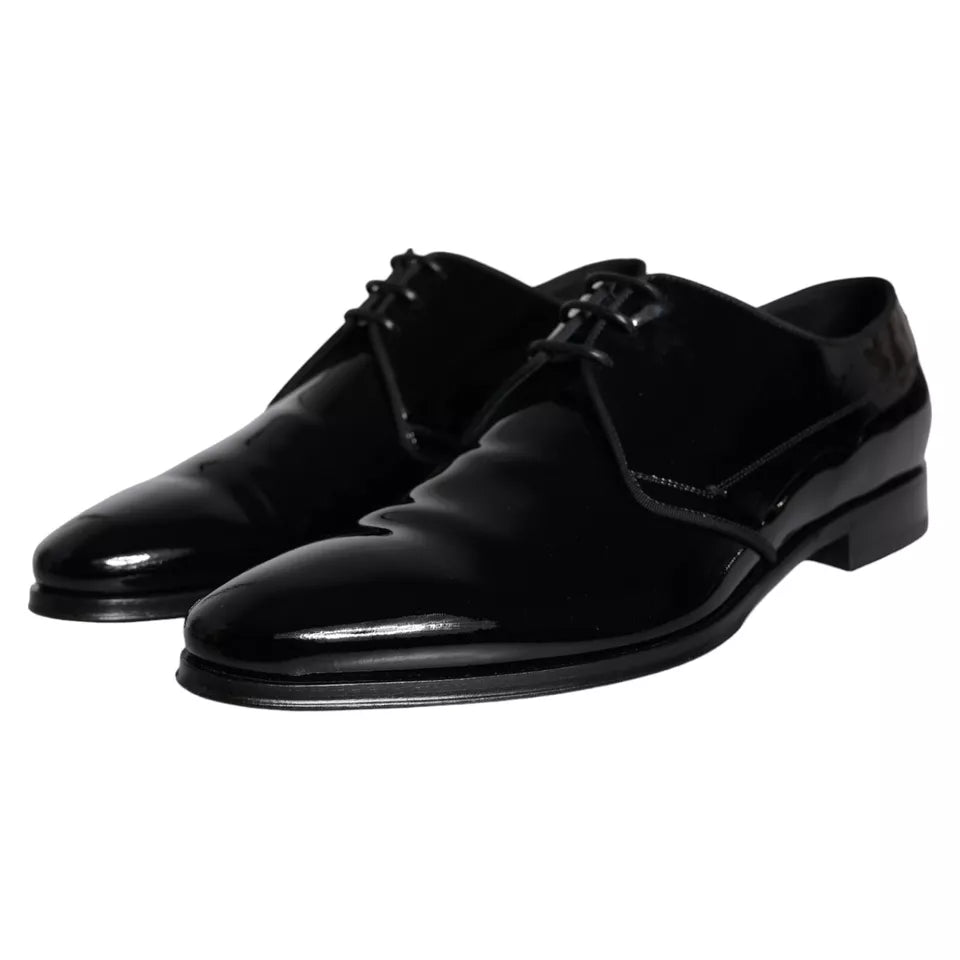 Dolce & Gabbana Black Calfskin Leather Derby Men Dress Shoes | Regal Royce