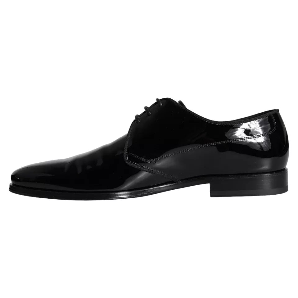 Dolce & Gabbana Black Calfskin Leather Derby Men Dress Shoes | Regal Royce
