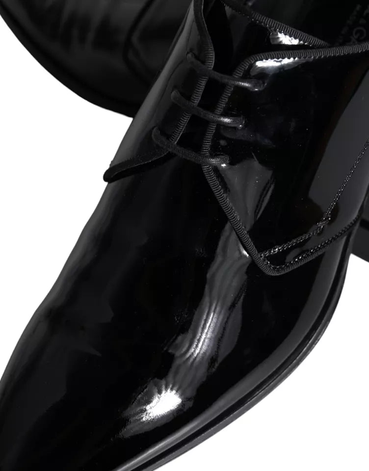 Dolce & Gabbana Black Calfskin Leather Derby Men Dress Shoes | Regal Royce