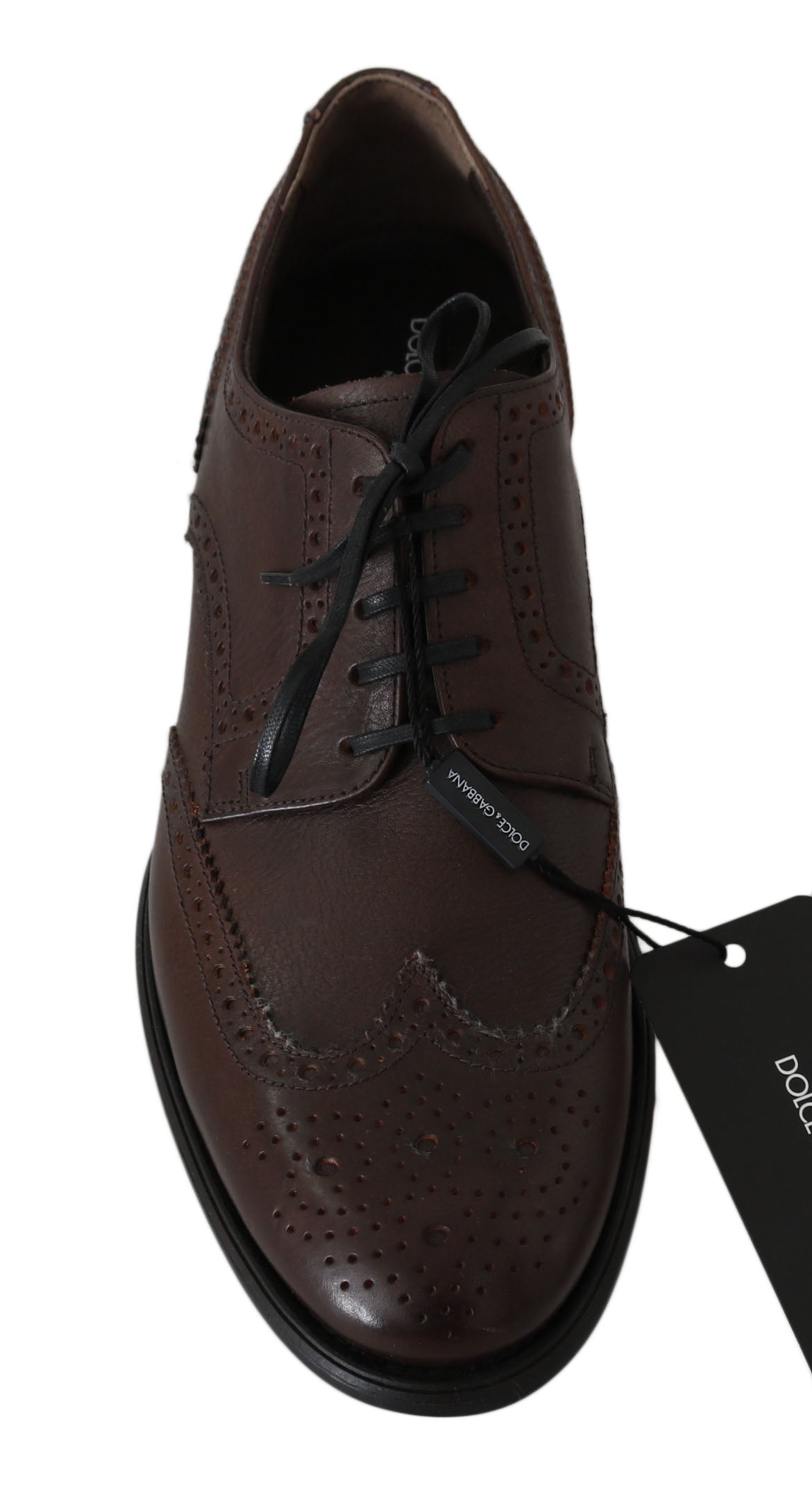 Dolce & Gabbana Brown Leather Brogue Derby Dress Shoes | Regal Royce