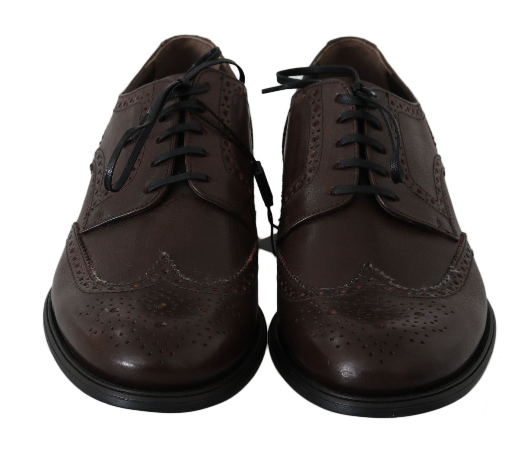 Dolce & Gabbana Brown Leather Brogue Derby Dress Shoes | Regal Royce