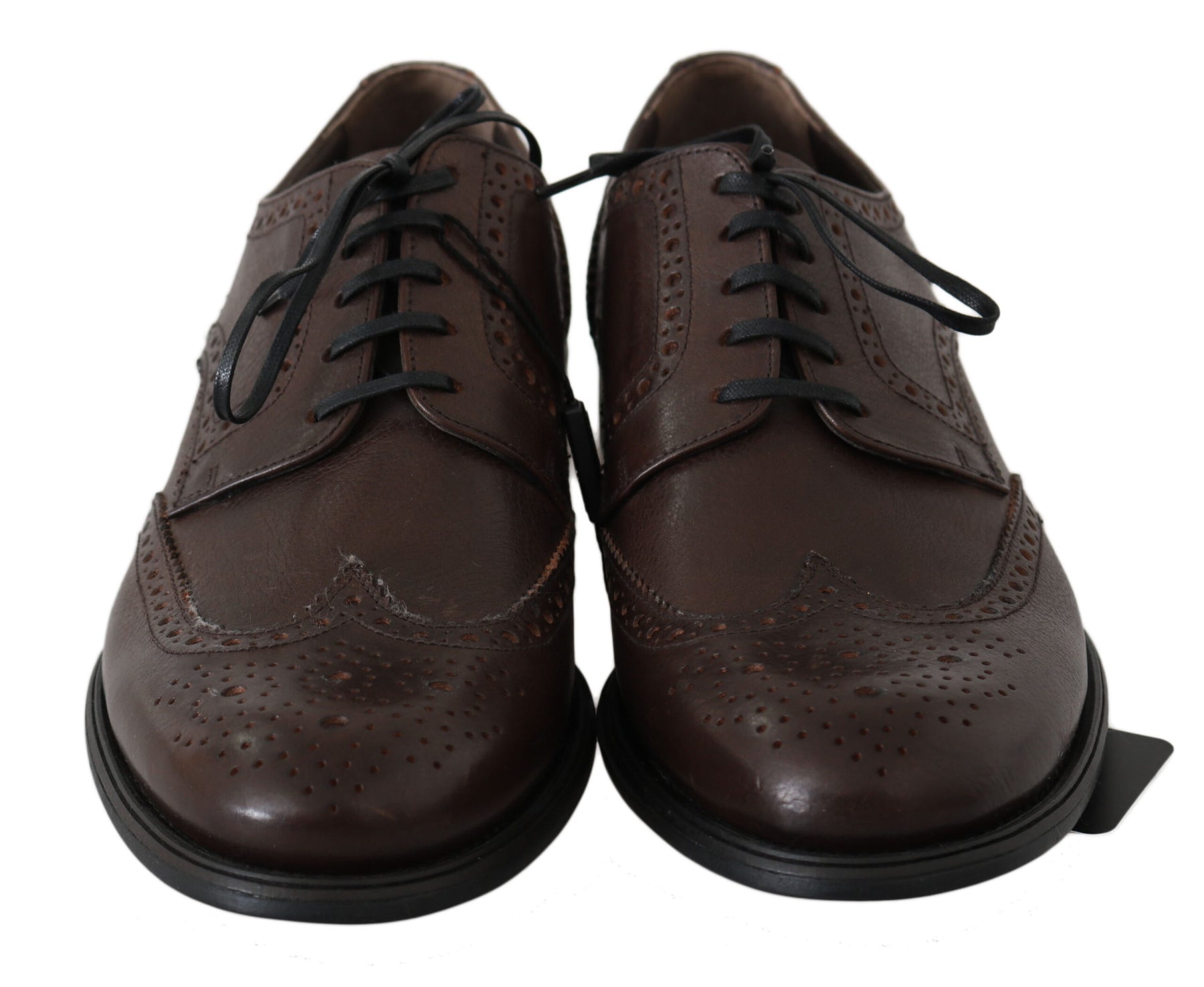 Dolce & Gabbana Brown Leather Brogue Derby Dress Shoes | Regal Royce