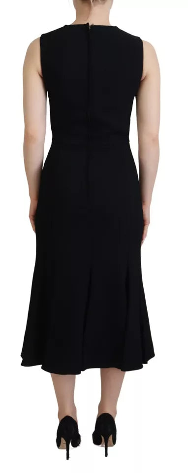 Dolce & Gabbana Black Dress Sheath Flare Viscose Dress | Regal Royce