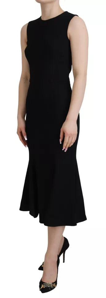 Dolce & Gabbana Black Dress Sheath Flare Viscose Dress | Regal Royce