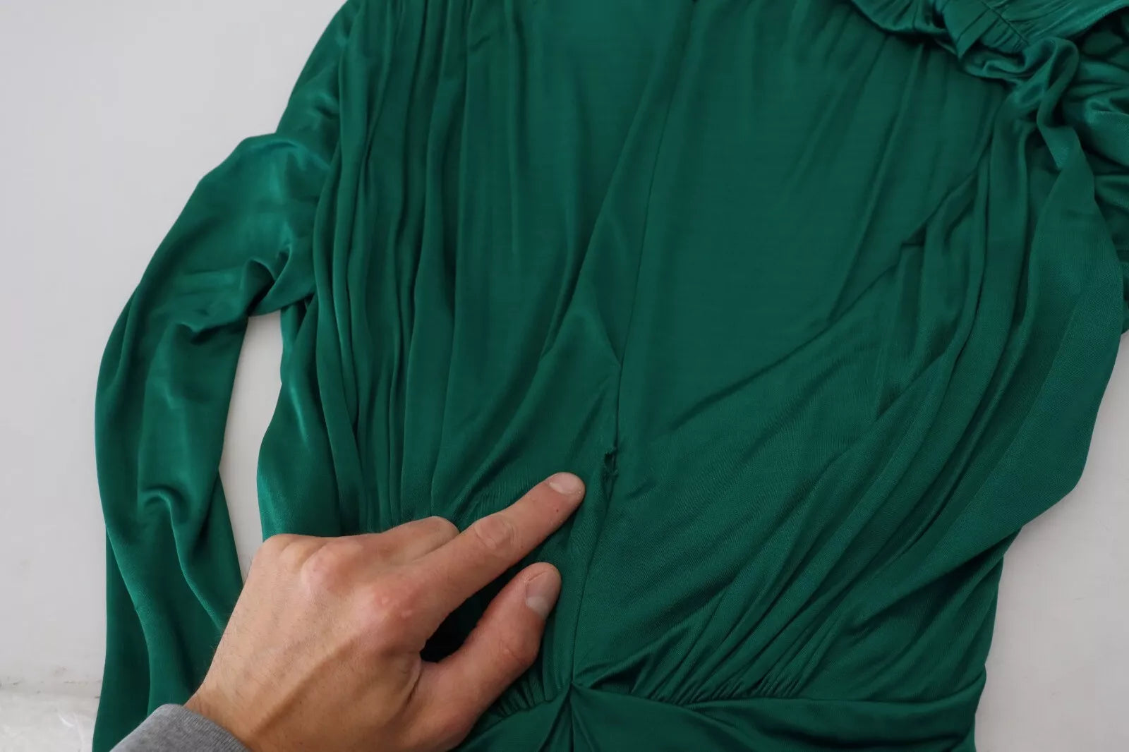 Dolce & Gabbana Dark Green Viscose Long Sleeve Midi Dress | Regal Royce