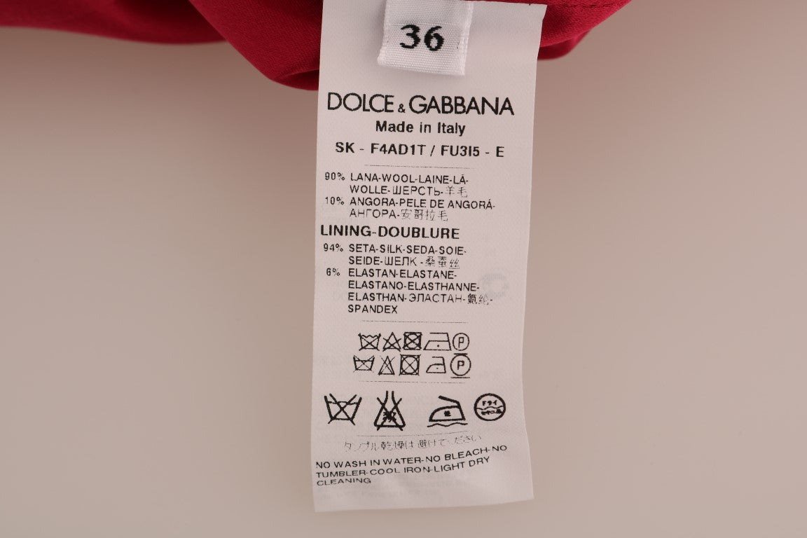 Dolce & Gabbana Pink Wool Knee Long A-Line Skirt | Regal Royce