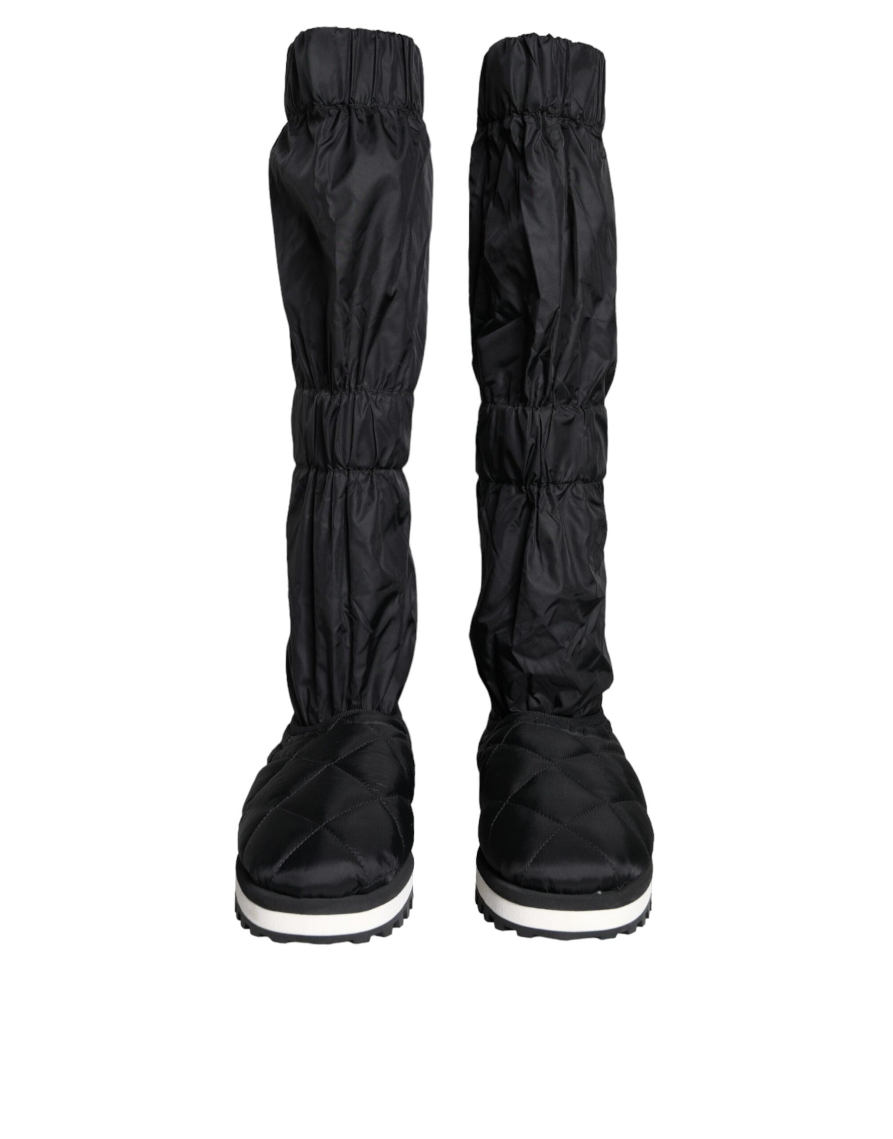 Dolce & Gabbana Black Quilted High Top Boots Sneakers Shoes | Regal Royce
