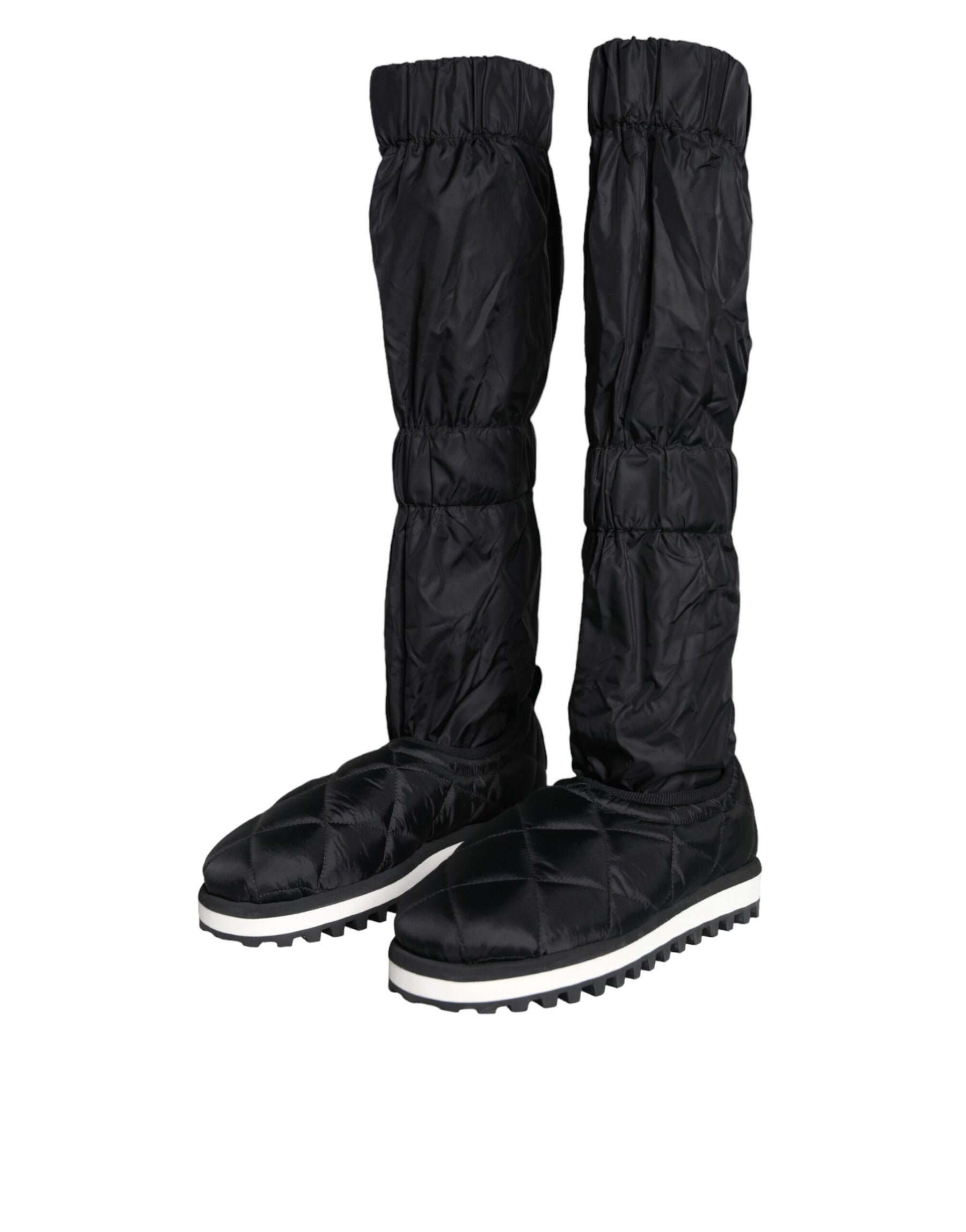 Dolce & Gabbana Black Quilted High Top Boots Sneakers Shoes | Regal Royce