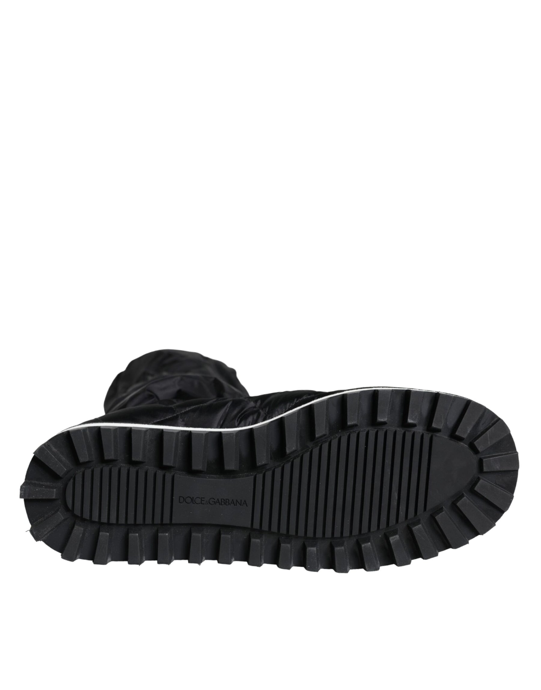 Dolce & Gabbana Black Quilted High Top Boots Sneakers Shoes | Regal Royce