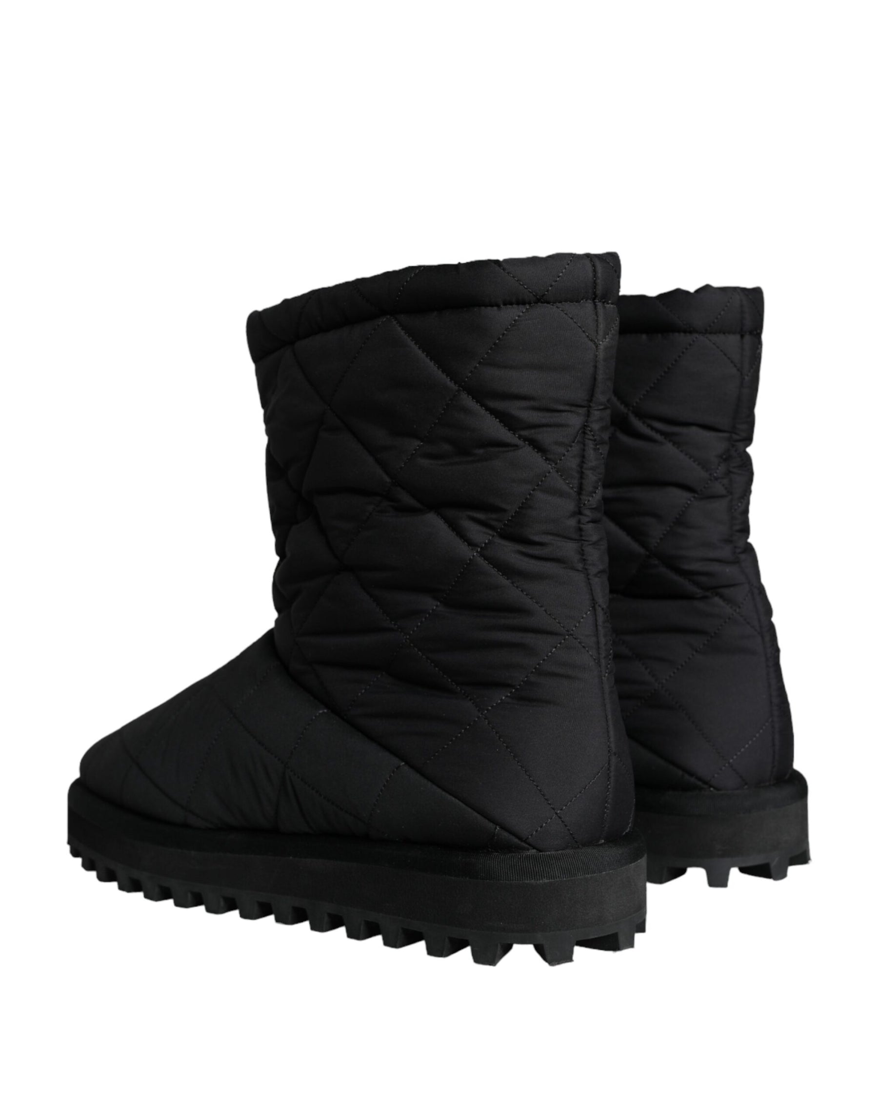 Dolce & Gabbana Black Nylon Padded Mid Calf Men Boots Shoes | Regal Royce