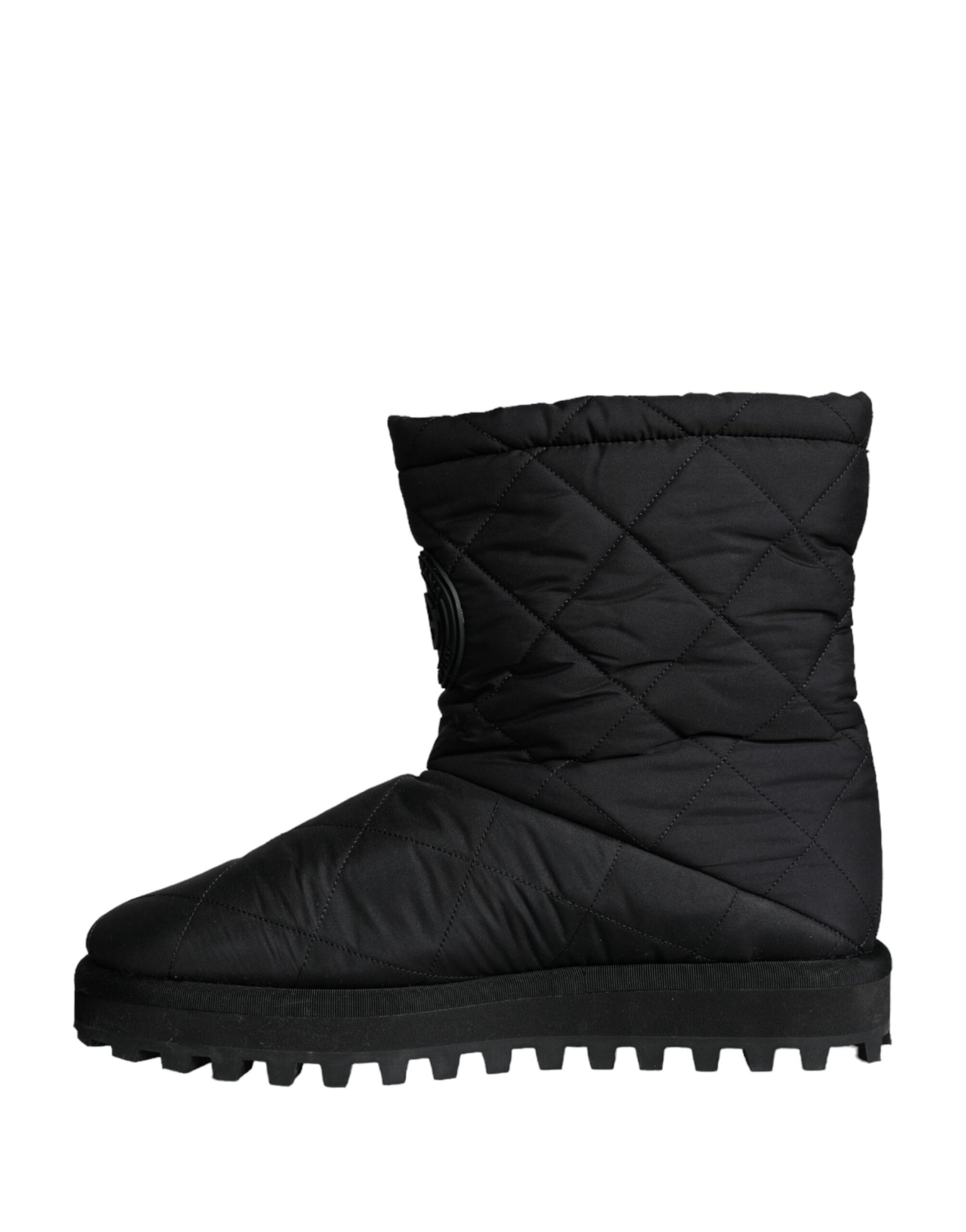 Dolce & Gabbana Black Nylon Padded Mid Calf Men Boots Shoes | Regal Royce