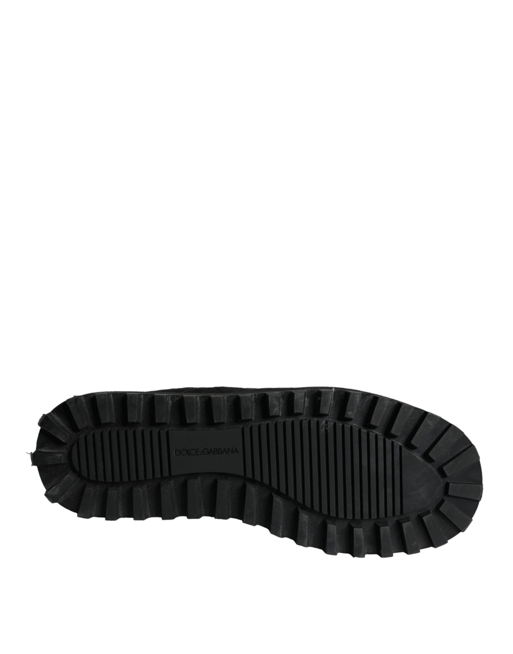 Dolce & Gabbana Black Nylon Padded Mid Calf Men Boots Shoes | Regal Royce