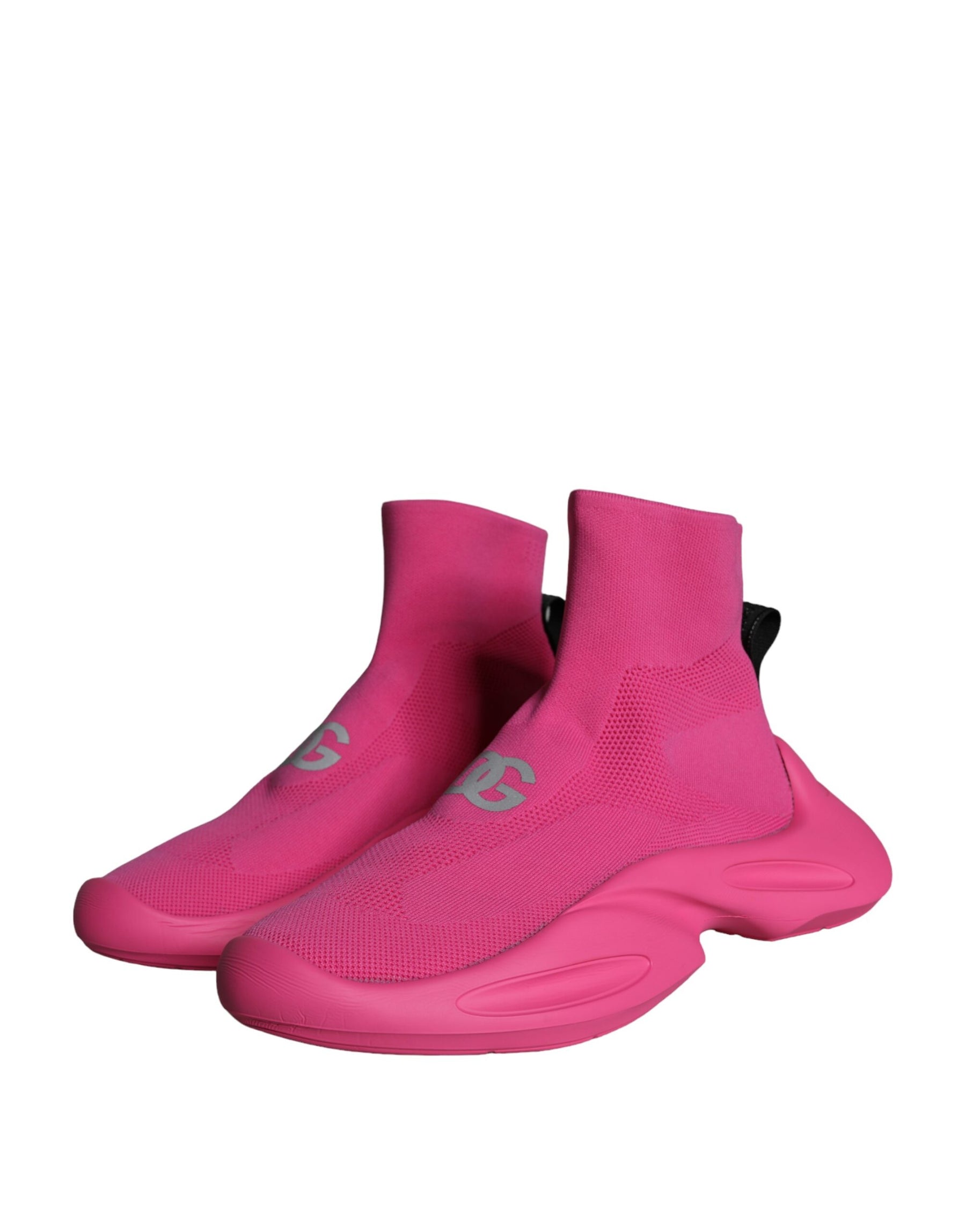 Dolce & Gabbana Pink Logo Print Slip On Socks Sneakers Shoes | Regal Royce