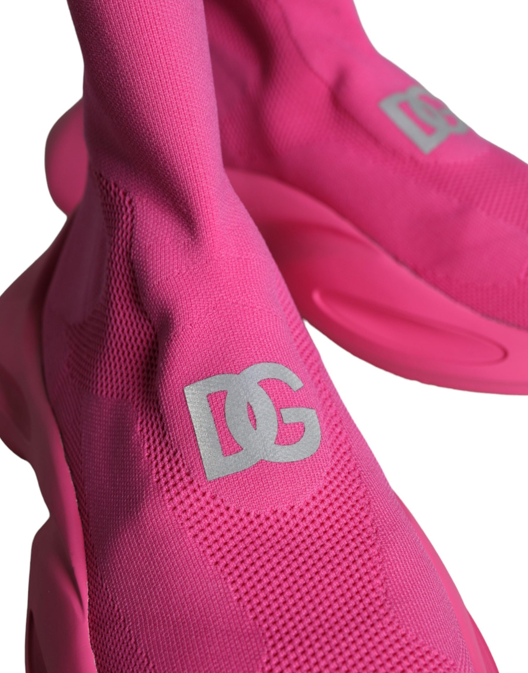 Dolce & Gabbana Pink Logo Print Slip On Socks Sneakers Shoes | Regal Royce