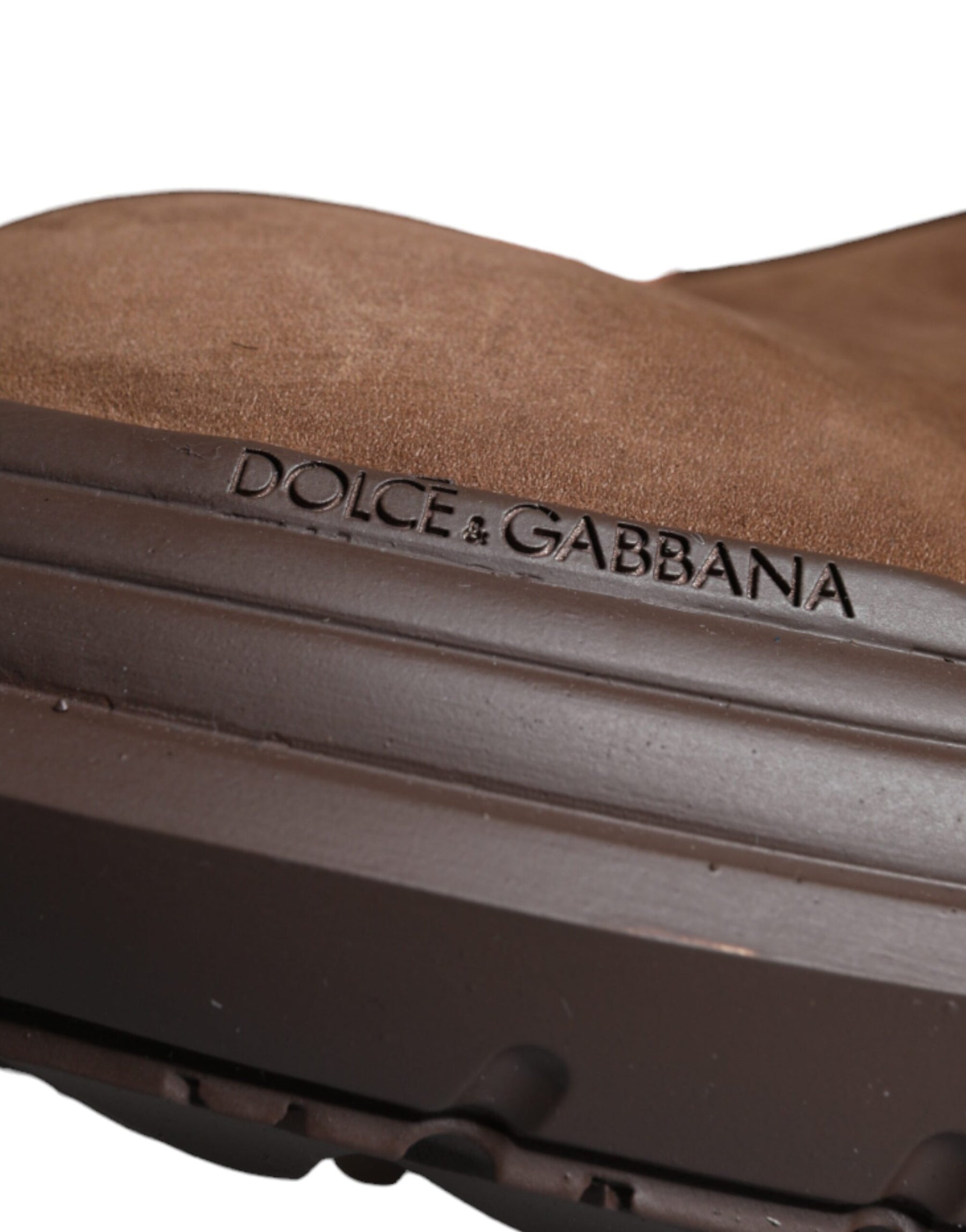 Dolce & Gabbana Brown Suede Leather Military Combat Men Boots Shoes | Regal Royce