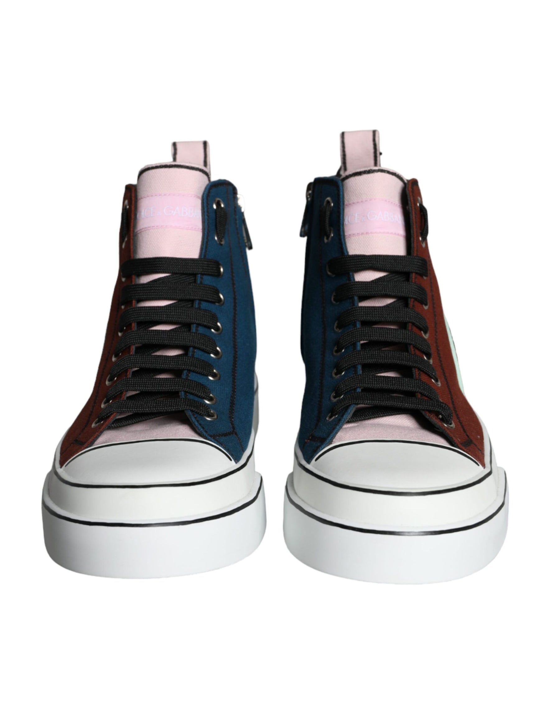 Dolce & Gabbana Multicolor Patchwork High Top Sneaker Shoes | Regal Royce