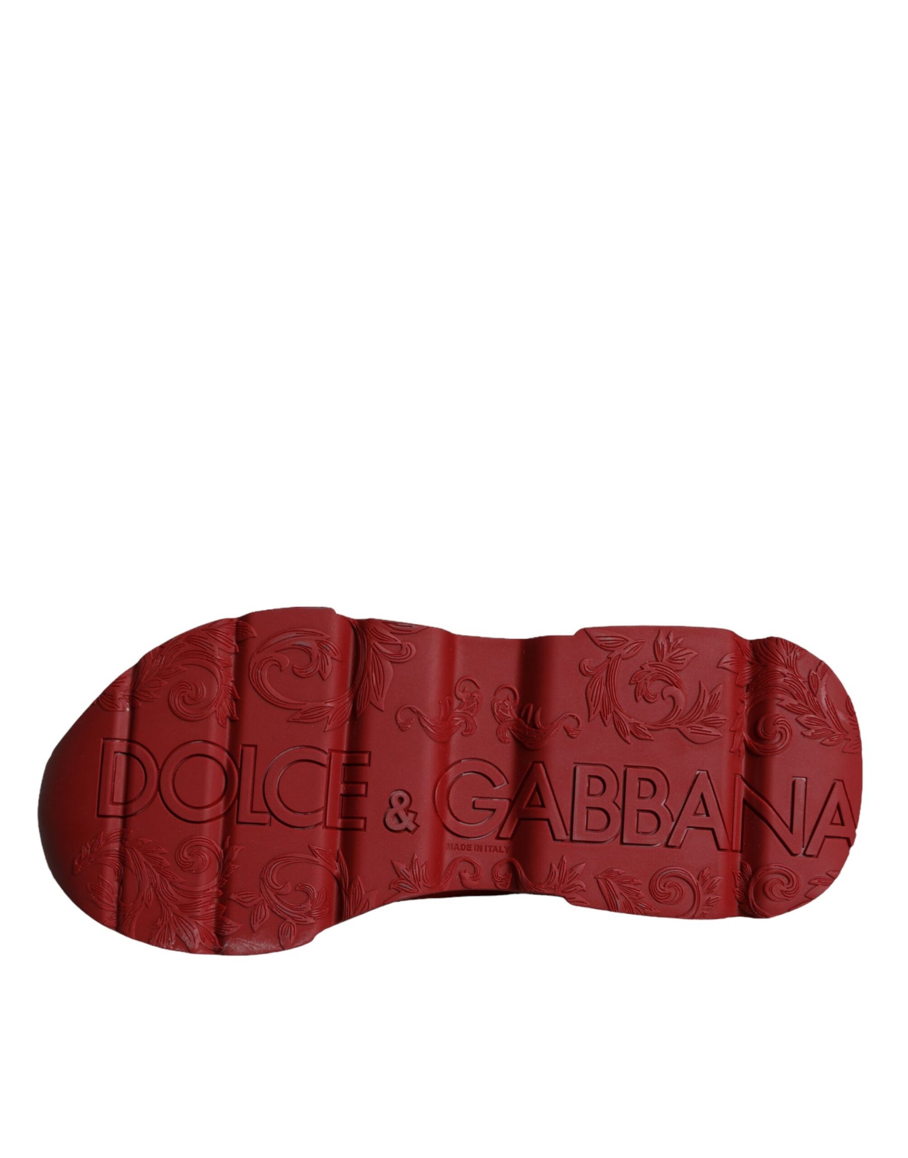 Dolce & Gabbana Red Leather Daymaster Low Top Sneakers Shoes | Regal Royce