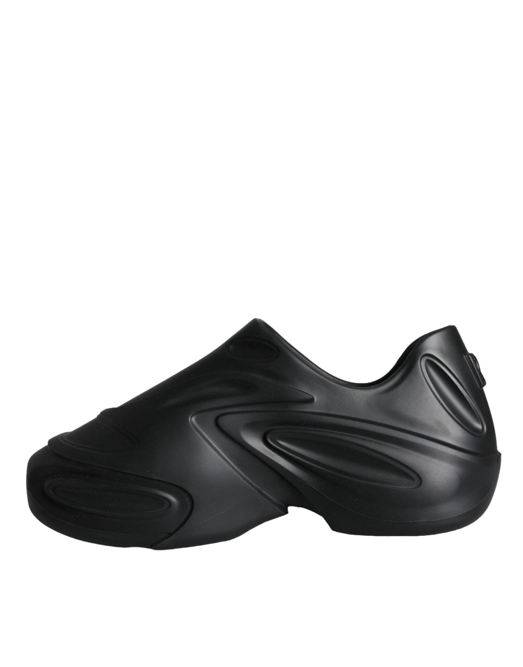 Dolce & Gabbana Black Foiled Rubber Toy Low Top Sneakers Shoes | Regal Royce