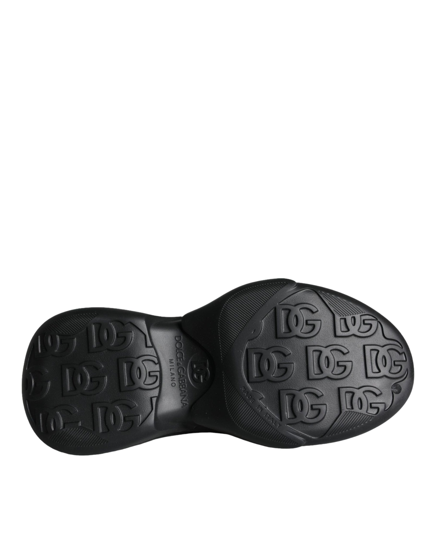 Dolce & Gabbana Black Foiled Rubber Toy Low Top Sneakers Shoes | Regal Royce