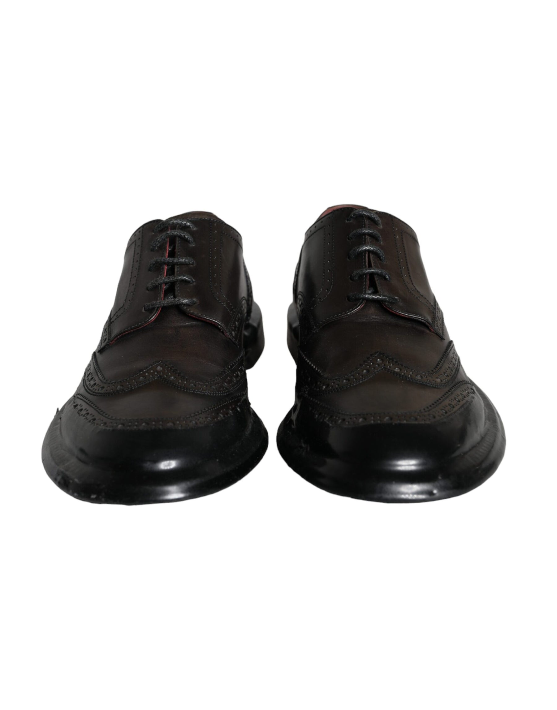 Dolce & Gabbana Black Leather Oxford Wingtip Formal Men Shoes | Regal Royce