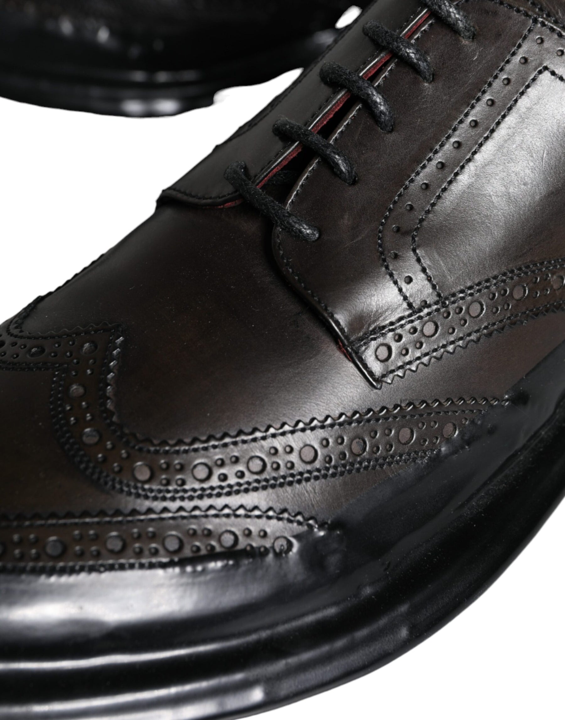 Dolce & Gabbana Black Leather Oxford Wingtip Formal Men Shoes | Regal Royce