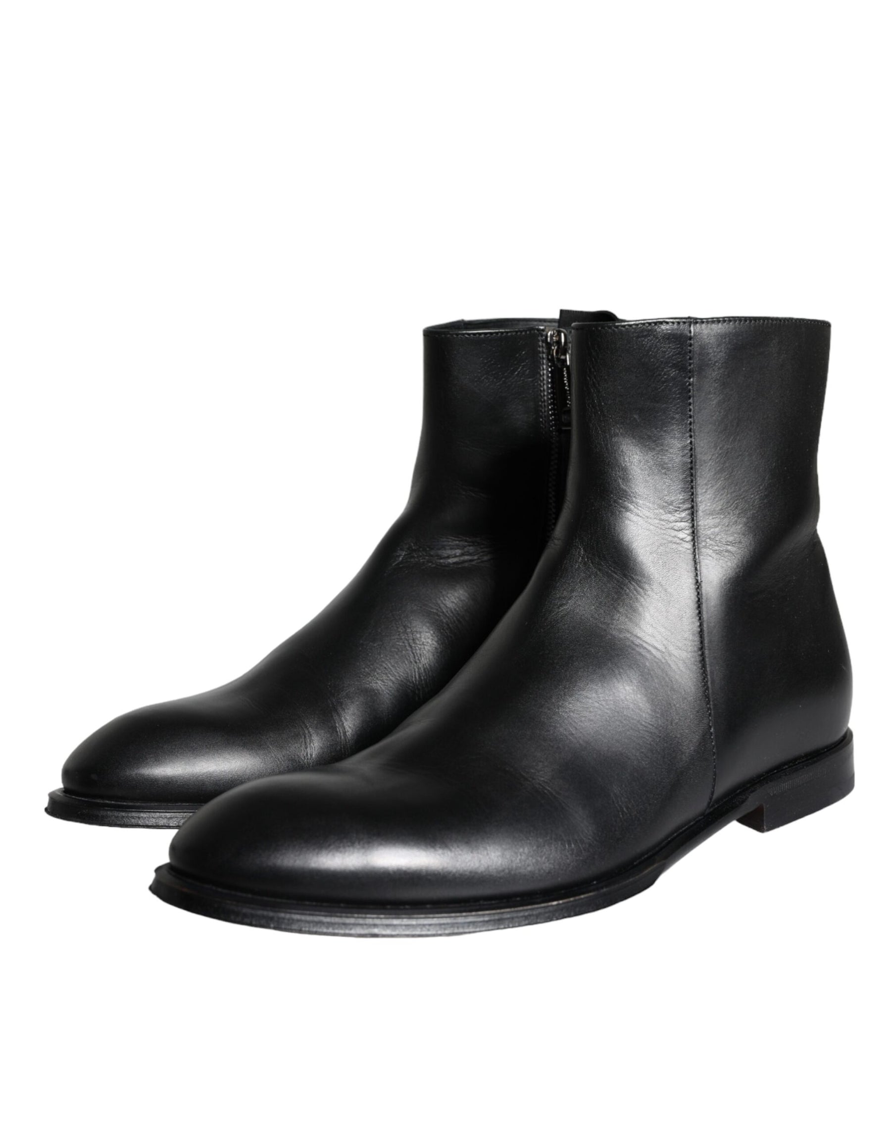 Dolce & Gabbana Black Calf Leather Men Ankle Boots Men Shoes | Regal Royce