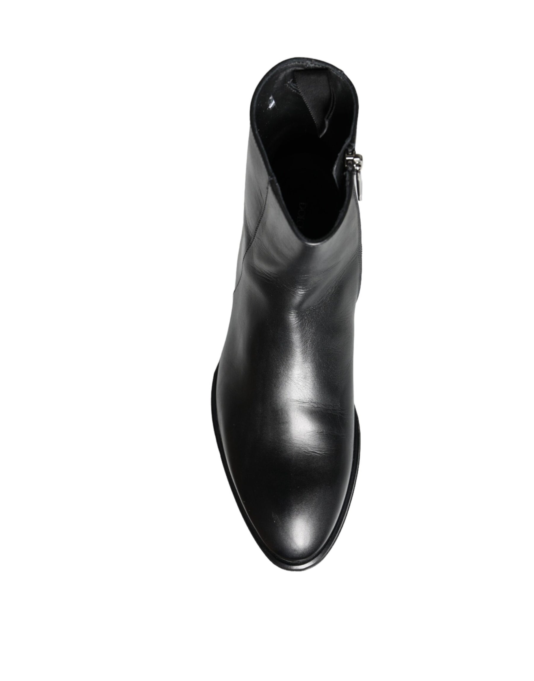 Dolce & Gabbana Black Calf Leather Men Ankle Boots Men Shoes | Regal Royce