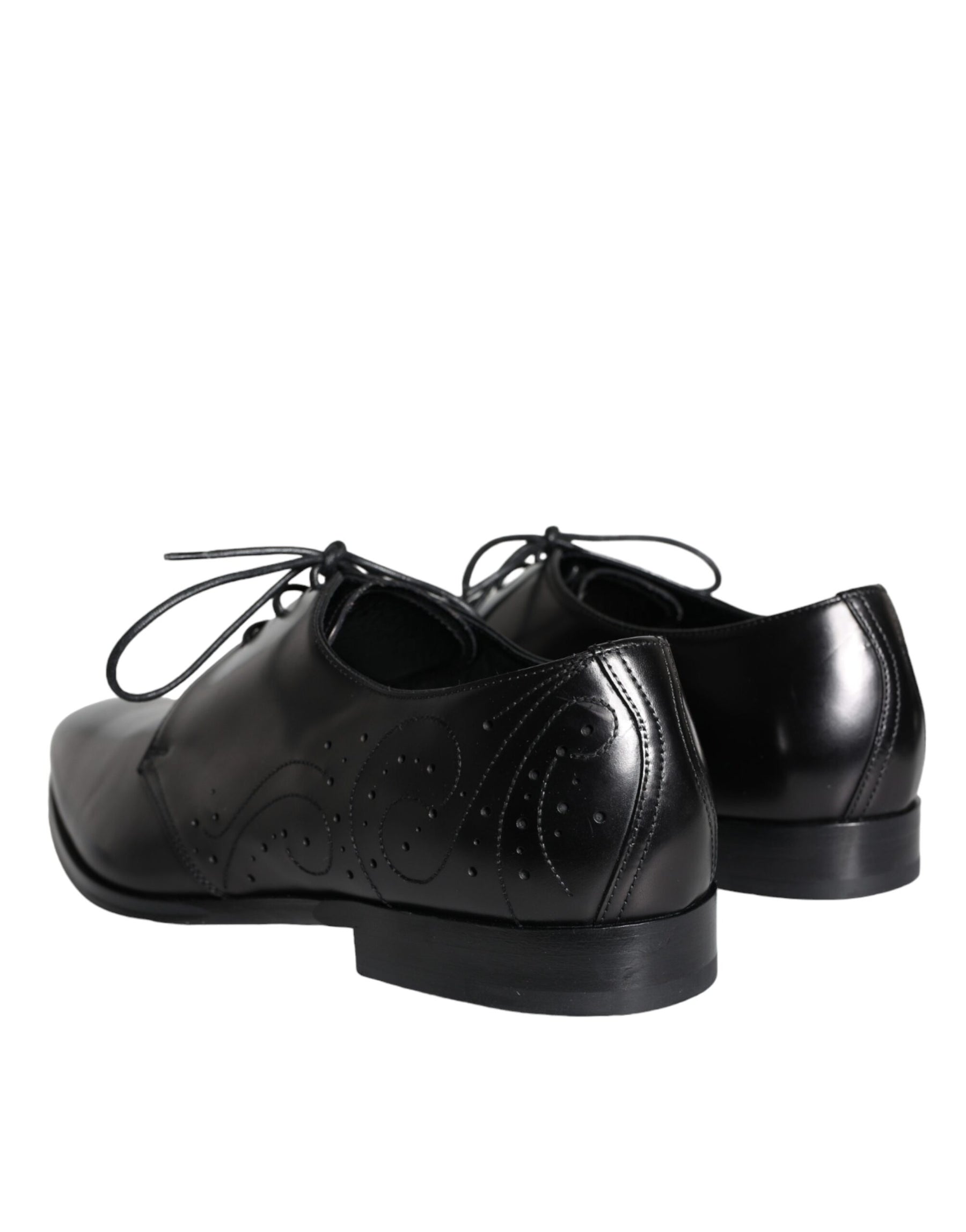 Dolce & Gabbana Black Calfskin Leather Derby Men Dress Shoes | Regal Royce