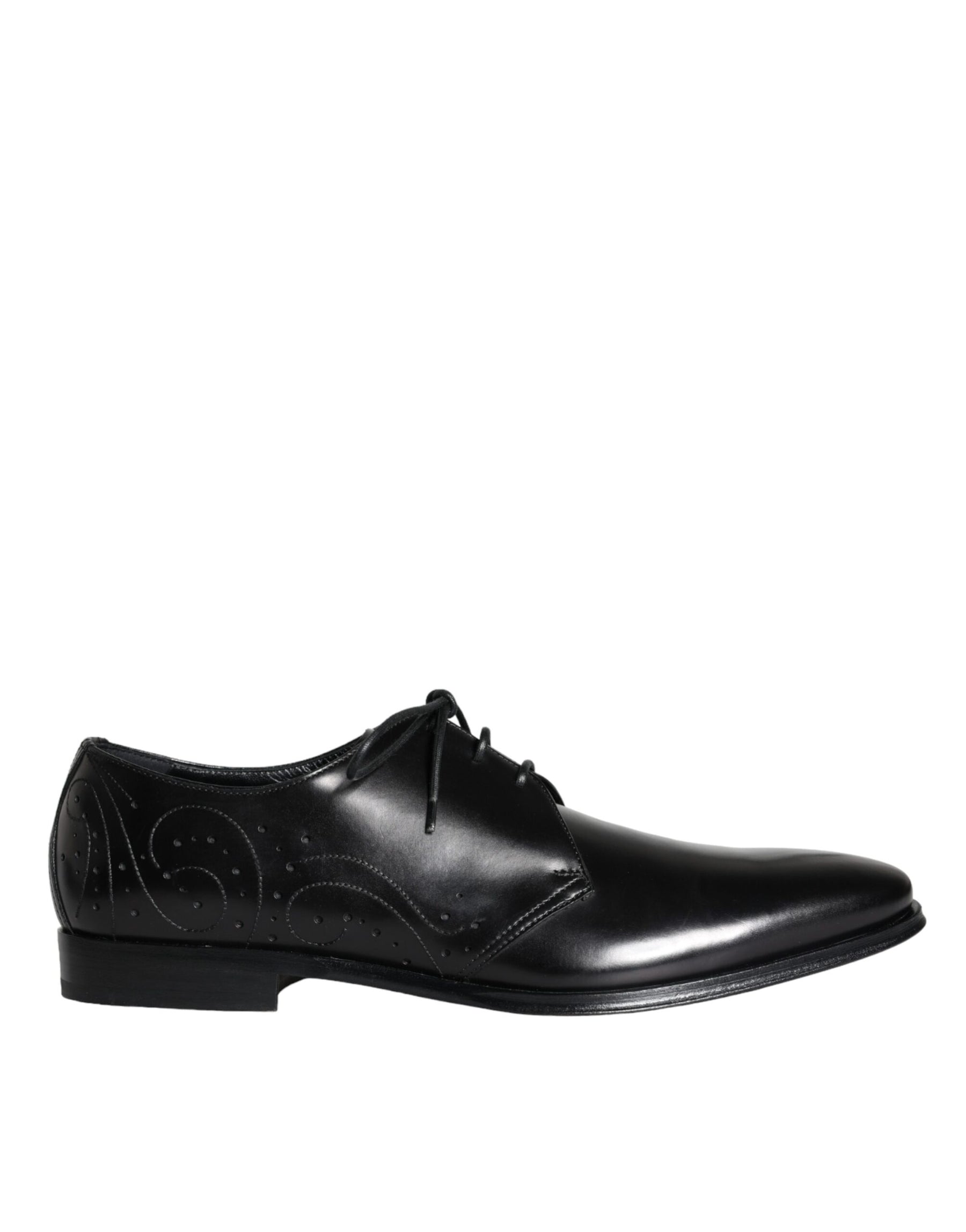 Dolce & Gabbana Black Calfskin Leather Derby Men Dress Shoes | Regal Royce
