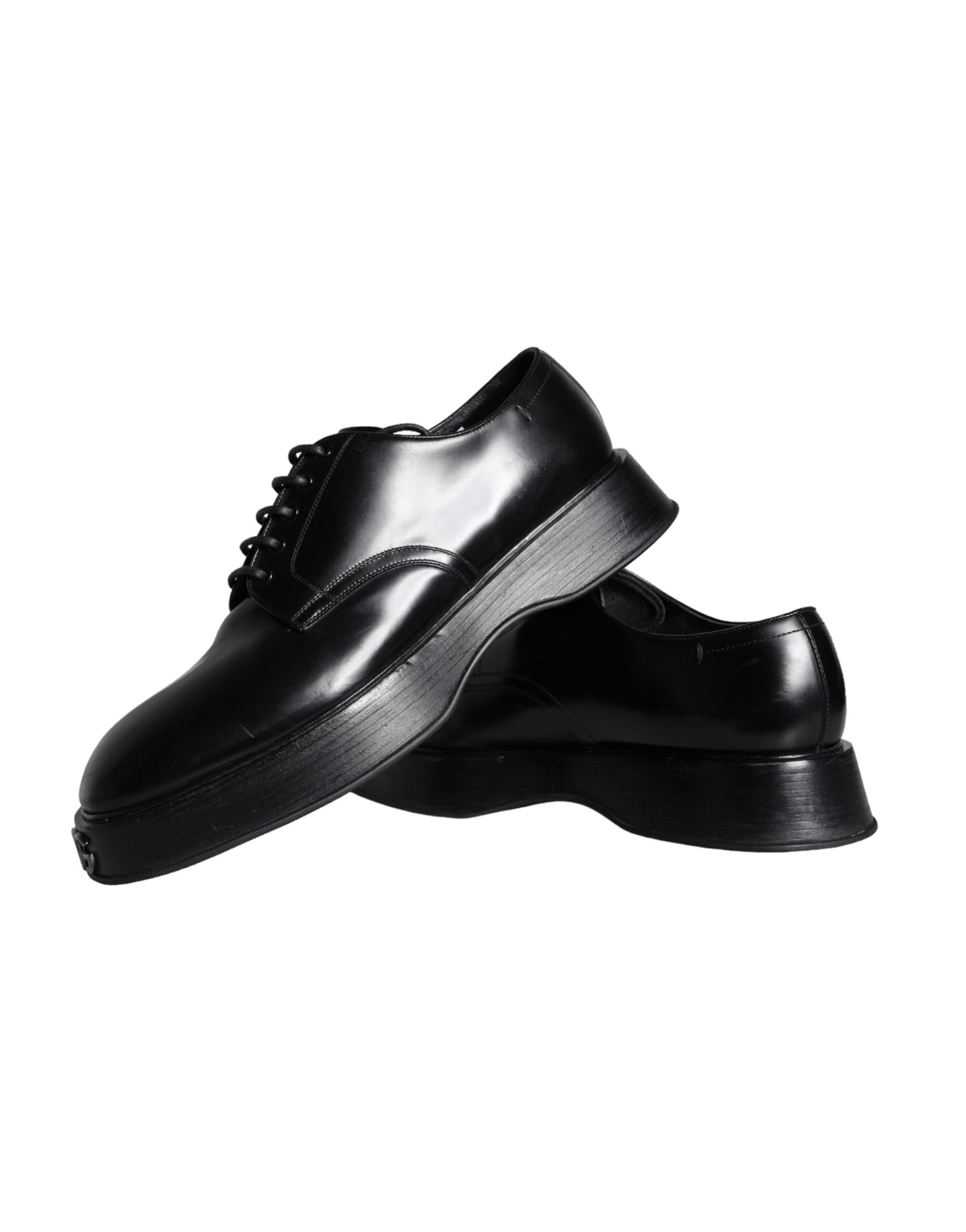 Dolce & Gabbana Black Calf Leather Derby Formal Dress Shoes | Regal Royce