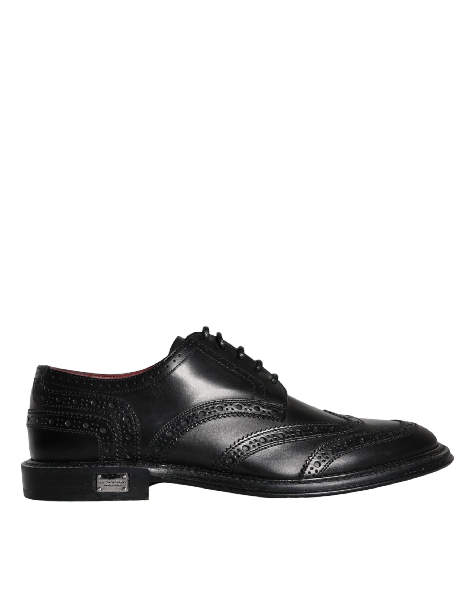 Dolce & Gabbana Black Leather Oxford Wingtip Formal Men Shoes | Regal Royce