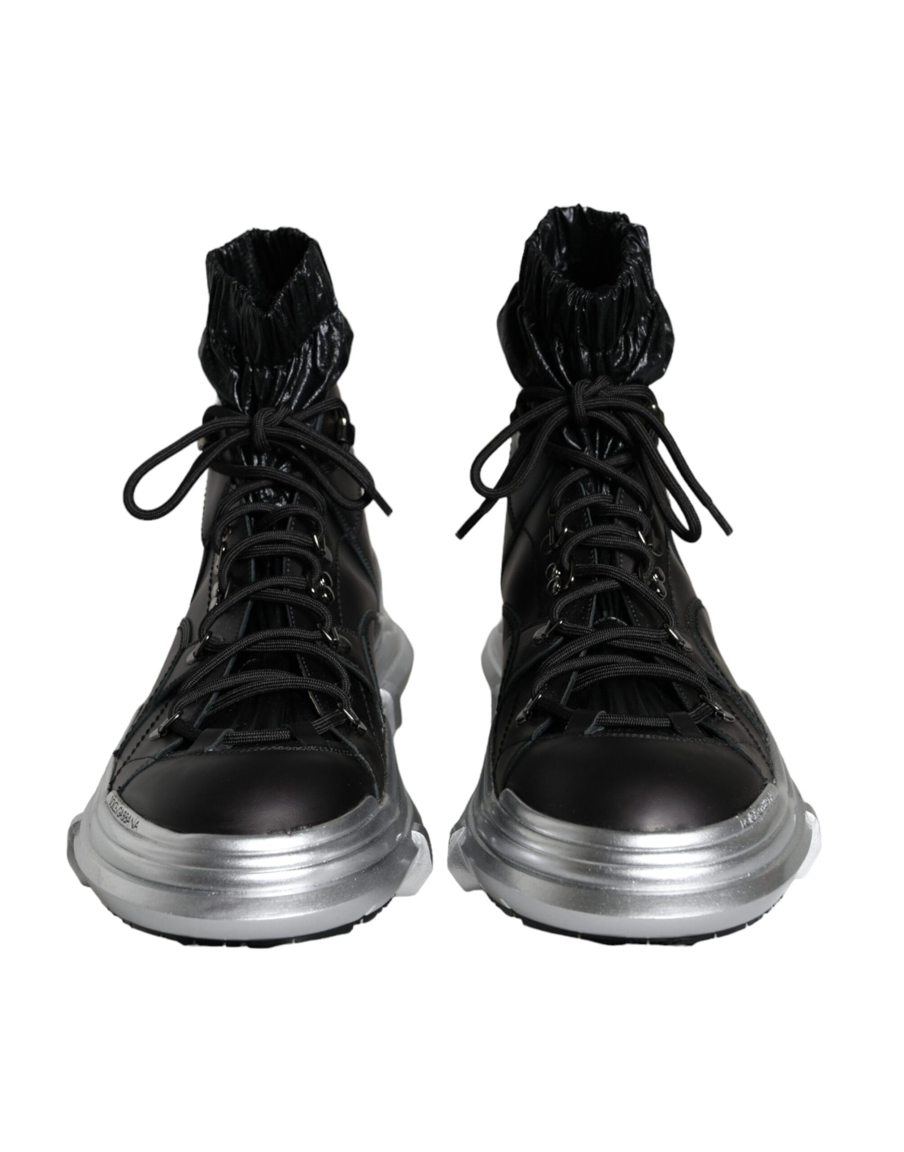 Dolce & Gabbana Black Nylon Galileo High Top Sneakers Shoes | Regal Royce