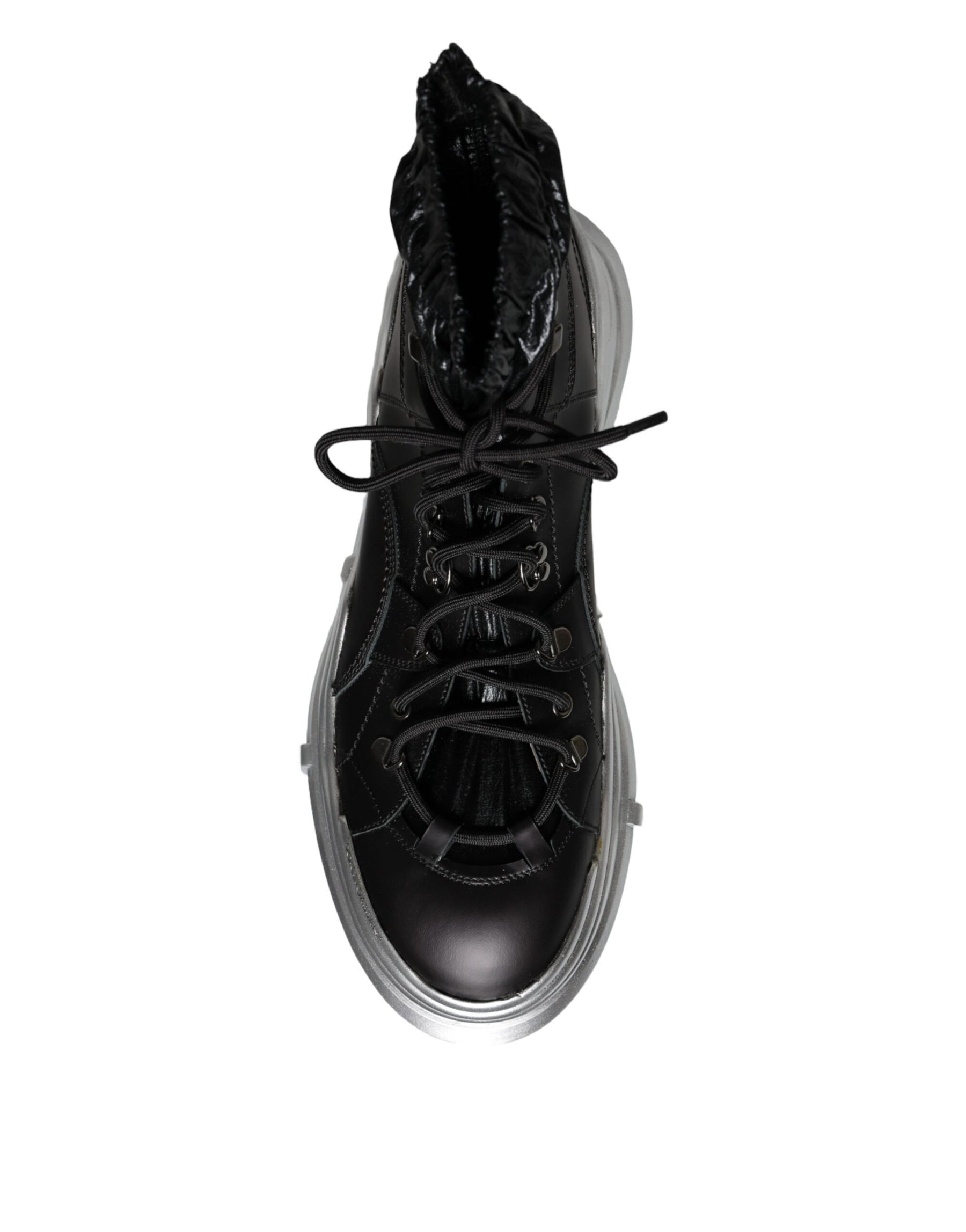 Dolce & Gabbana Black Nylon Galileo High Top Sneakers Shoes | Regal Royce