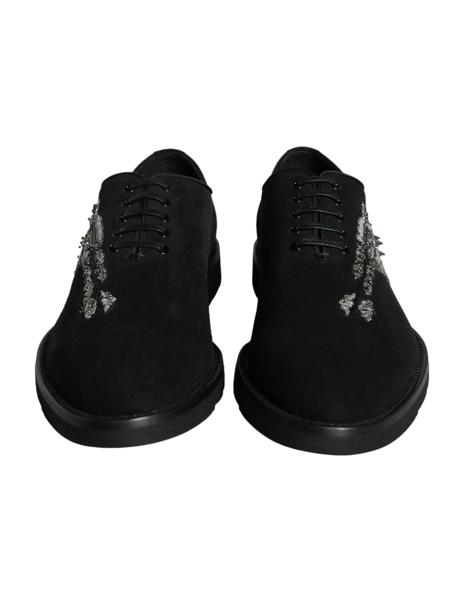 Dolce & Gabbana Black Suede Sicilia Lace Up Formal Shoes | Regal Royce