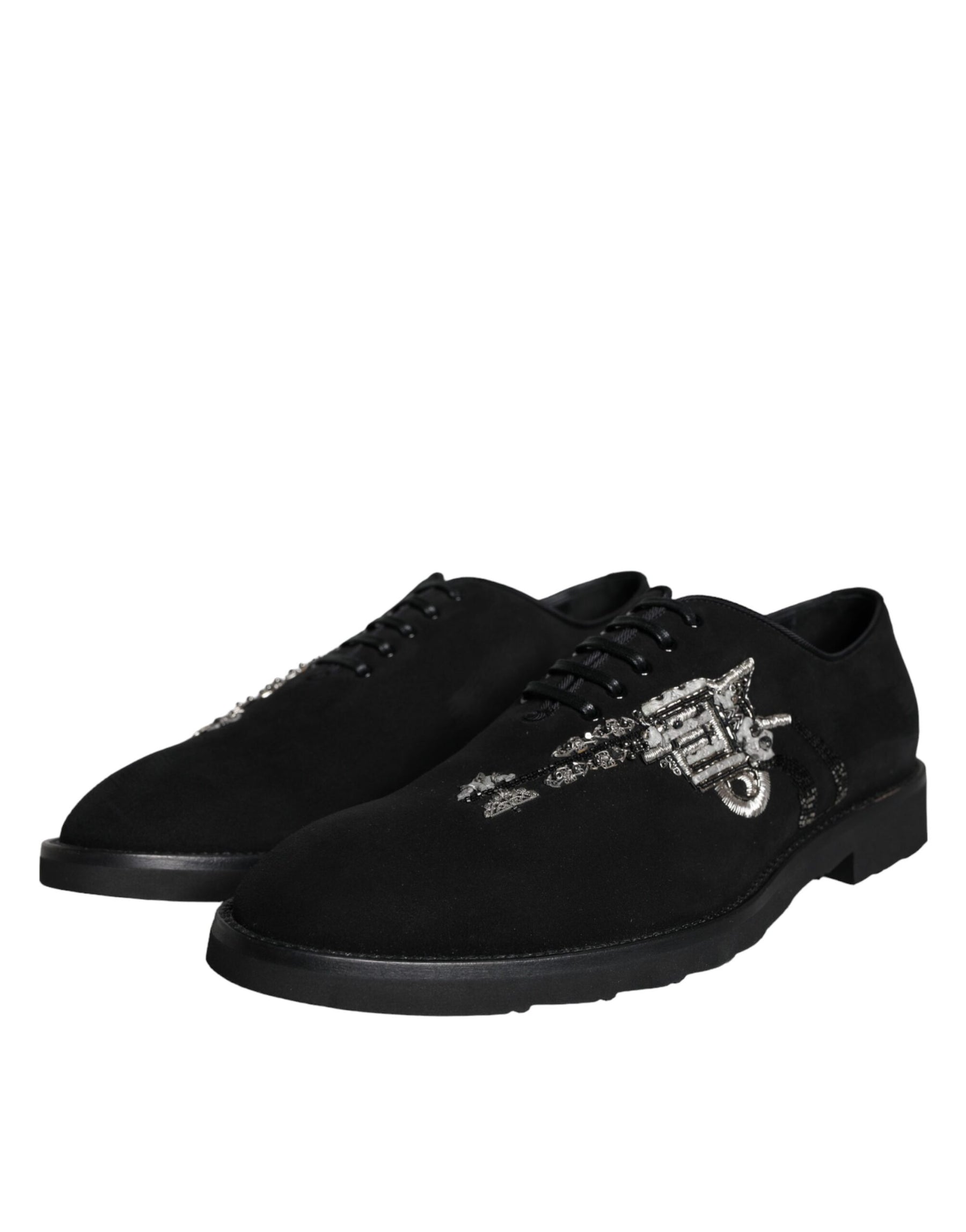 Dolce & Gabbana Black Suede Sicilia Lace Up Formal Shoes | Regal Royce