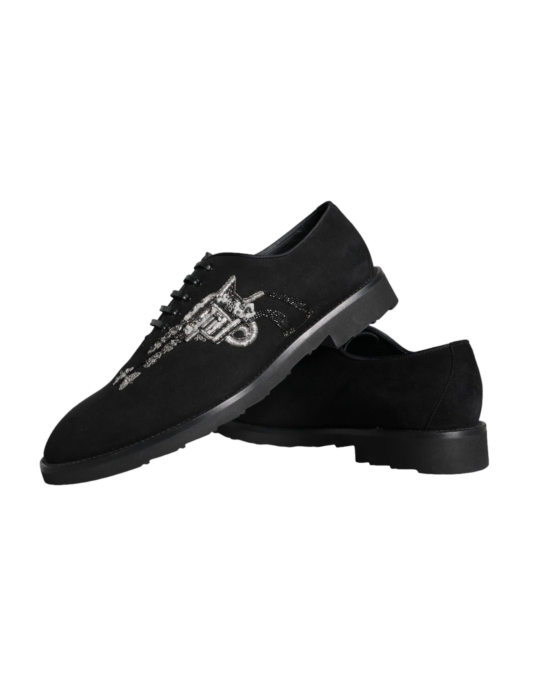 Dolce & Gabbana Black Suede Sicilia Lace Up Formal Shoes | Regal Royce