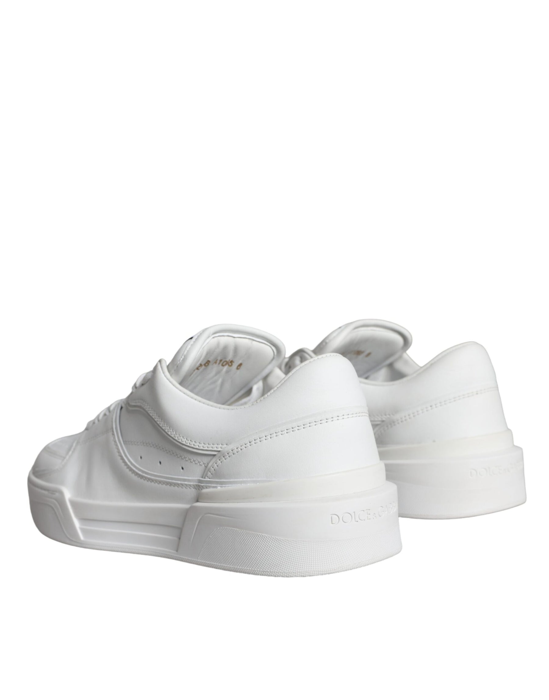 Dolce & Gabbana White Miami Leather Low Top Sneakers Shoes | Regal Royce