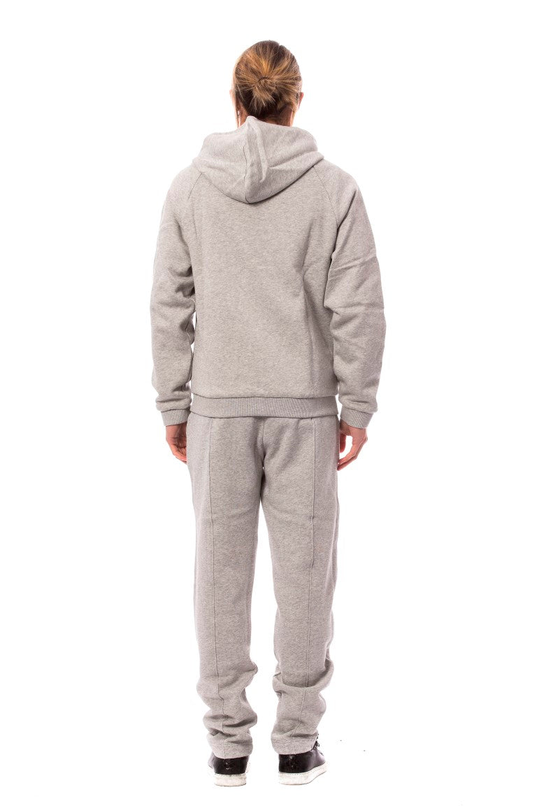 Billionaire Italian Couture Gray Cotton Hooded Sweatsuit | Regal Royce