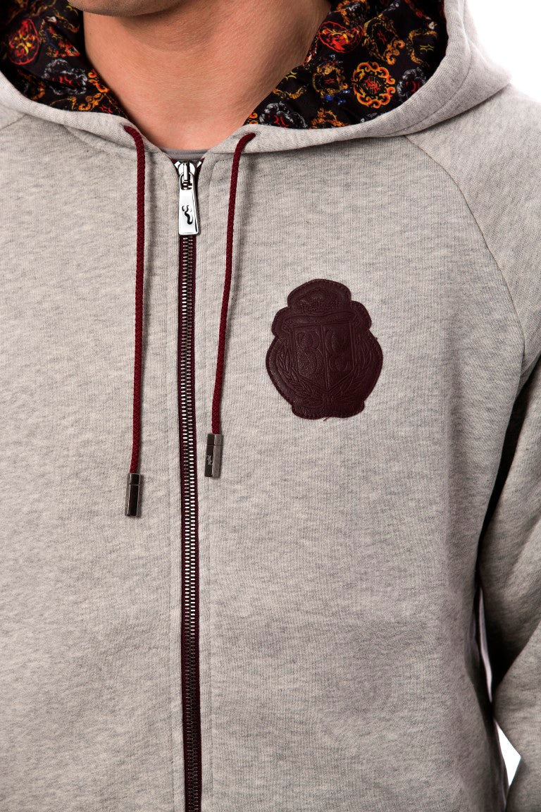 Billionaire Italian Couture Gray Cotton Hooded Sweatsuit | Regal Royce